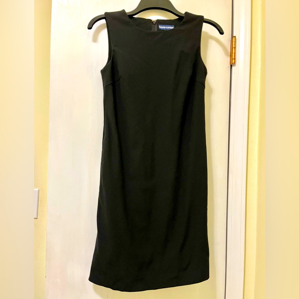 Ralph Lauren Wool Sleeveless Little Black Sheath Dress Rare Japan Market Sz XS